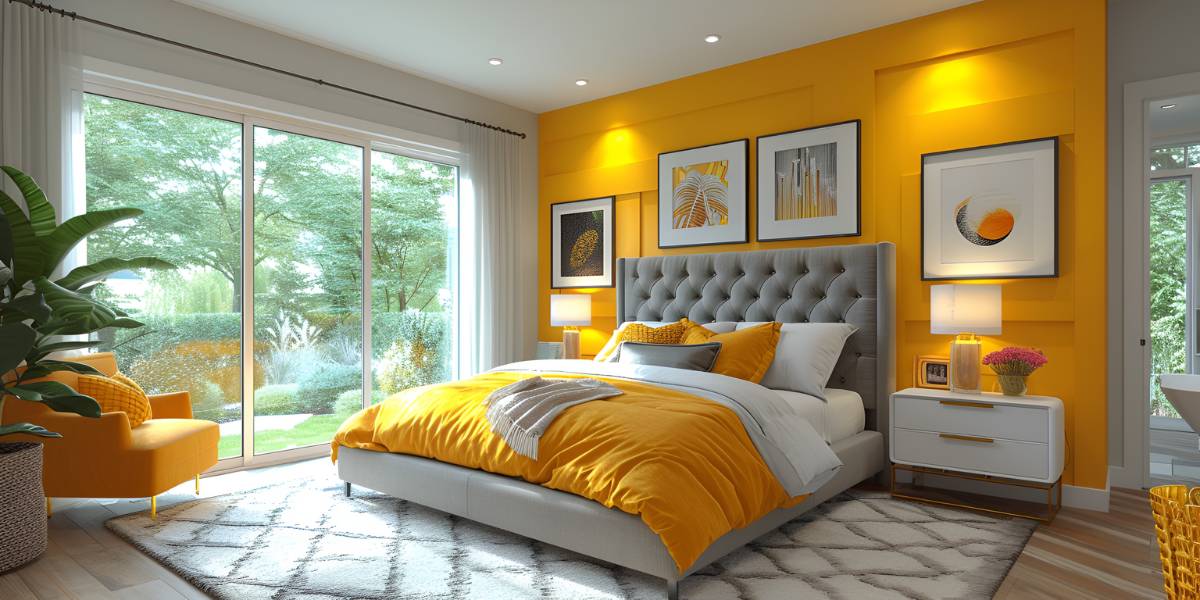 Transform Your Master Suite in 2024: 13 Gray and Yellow Bedroom Ideas That Are Absolute Showstoppers